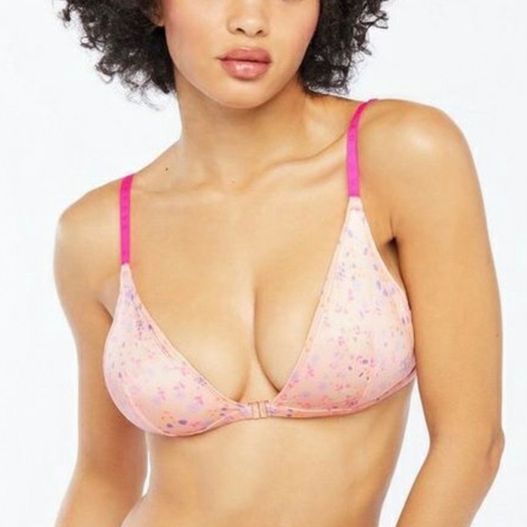 SAVAGE X FENTY Pink Floral Bralette Bra Shine - Picture 1 of 8